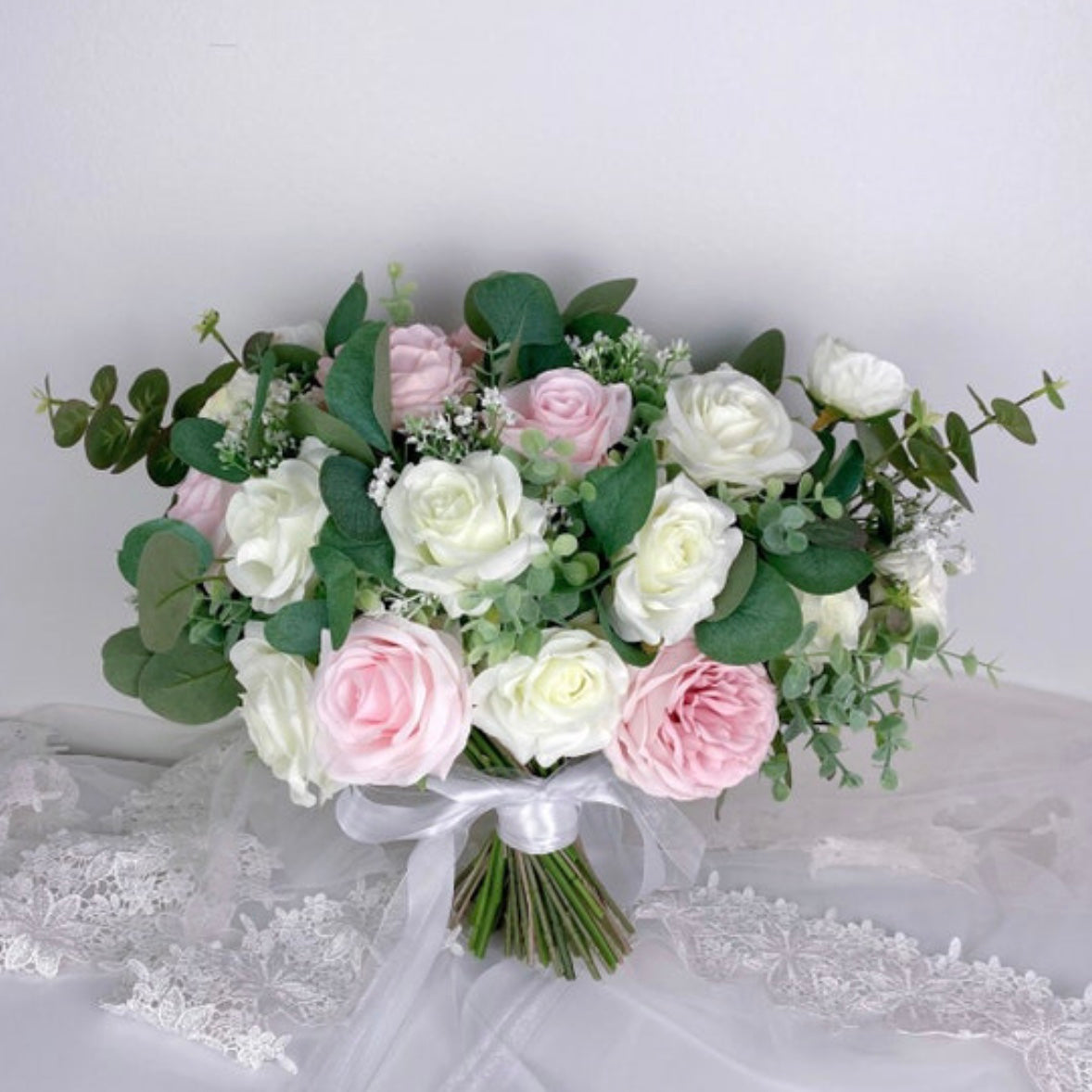 White & Blush Bouquet, Wedding Bouquet Boho Bouquets, Bridal Bridesmaids Bouquets, Spring Summer Wedding, Peonies, Rose, Eucalyptus