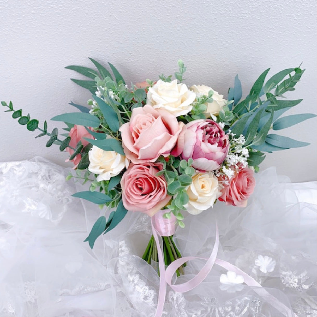Mauve Dusty Rose Eucalyptus Bridal Wedding Bouquet Accessories – Bridal  Wedding Bouquets